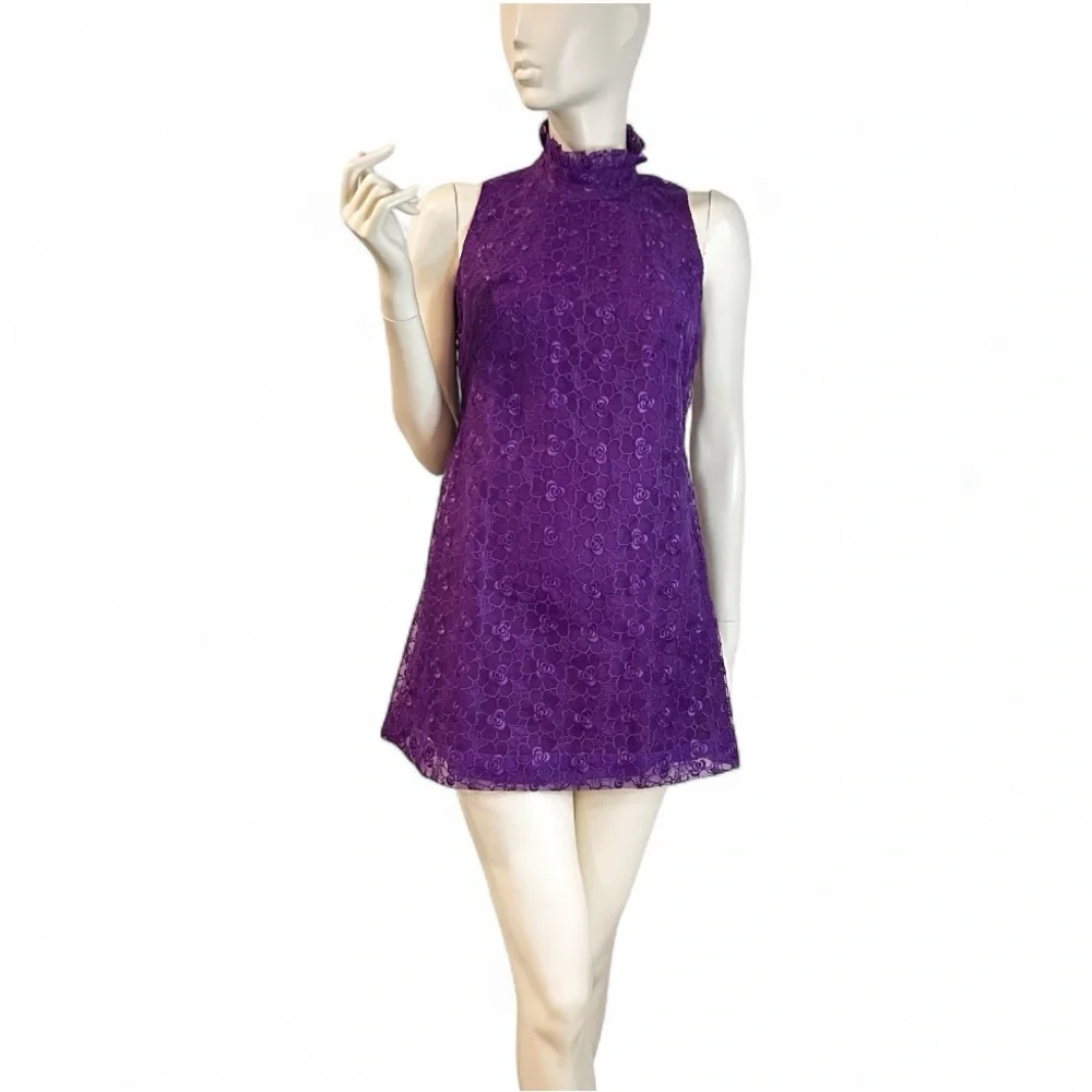 Late 60s Vintage Micro Mini Party Dress - Picture 3 of 17